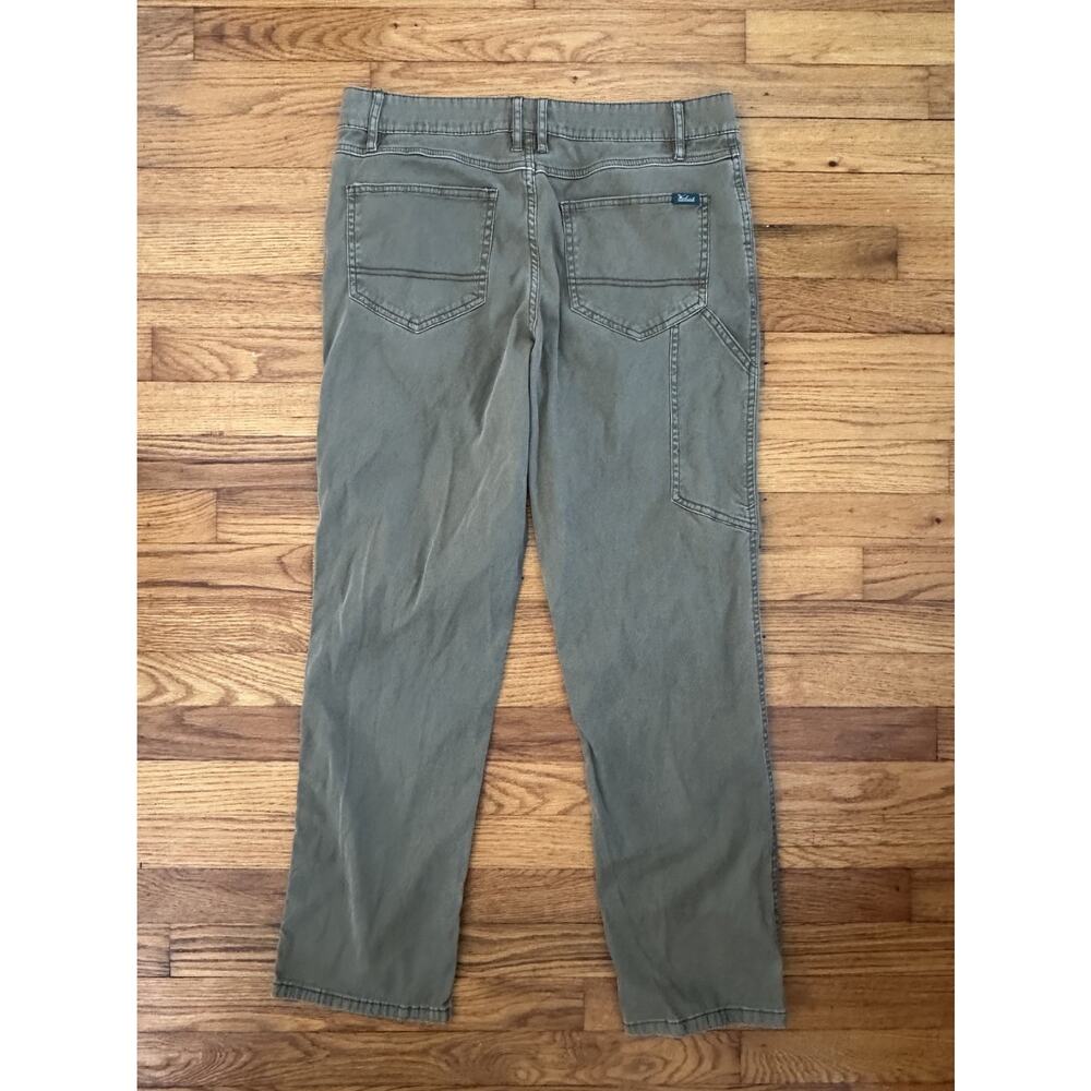 Men's Woolrich Cotton Olive Green Khaki Utility Carpenter Workwear 32/20 Pants - Picture 9 of 11